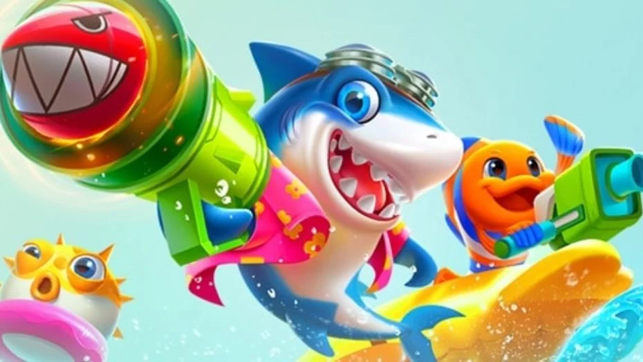 Ilustrasi suasana arcade tembak ikan RICH7 di dunia bawah laut